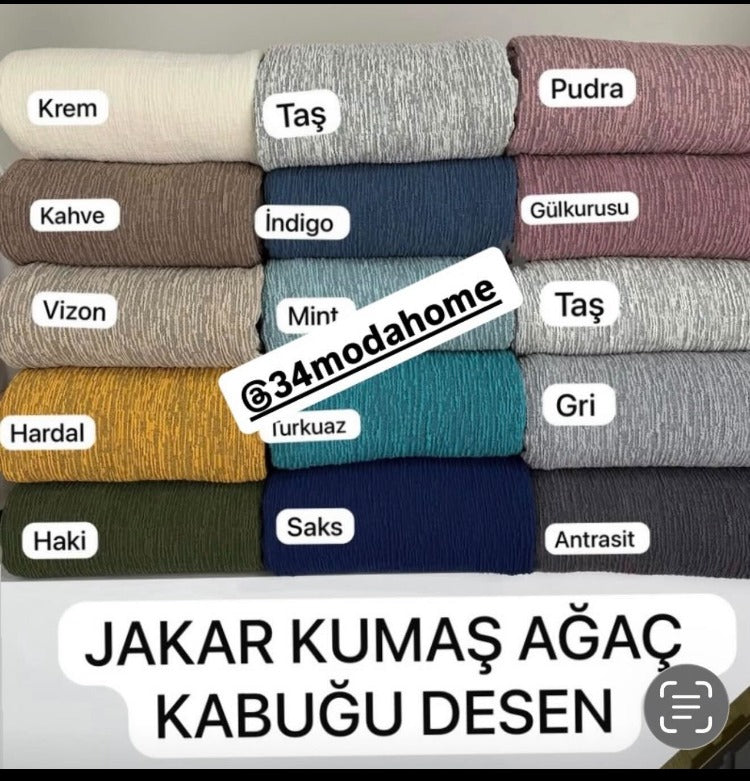 3+3+1+1 Jakar Kumaş Koltuk Örtüsü Takımı – Saks 2