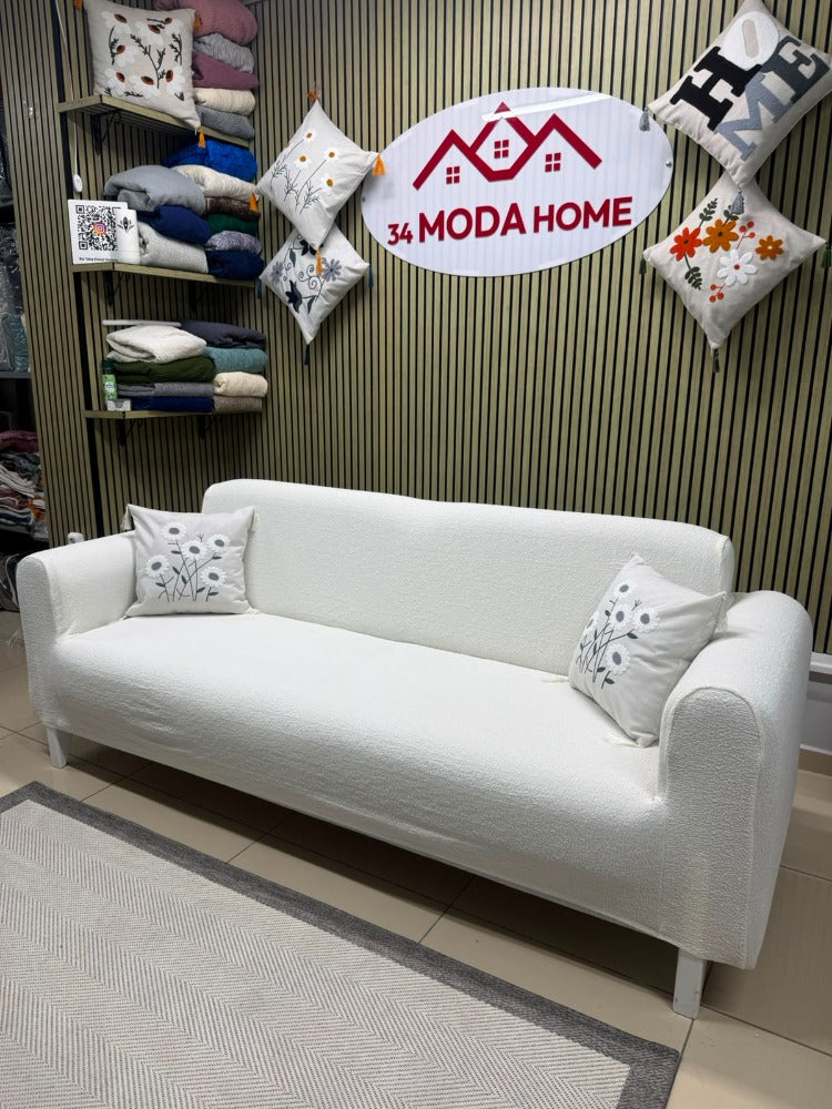 3+3+1+1 Lüks Bohem Kumaş Koltuk Örtüsü Takımı – Bej